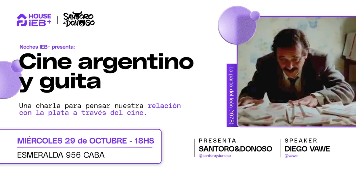 Afiche original de Noches IEB+: CINE ARGENTINO Y GUITA