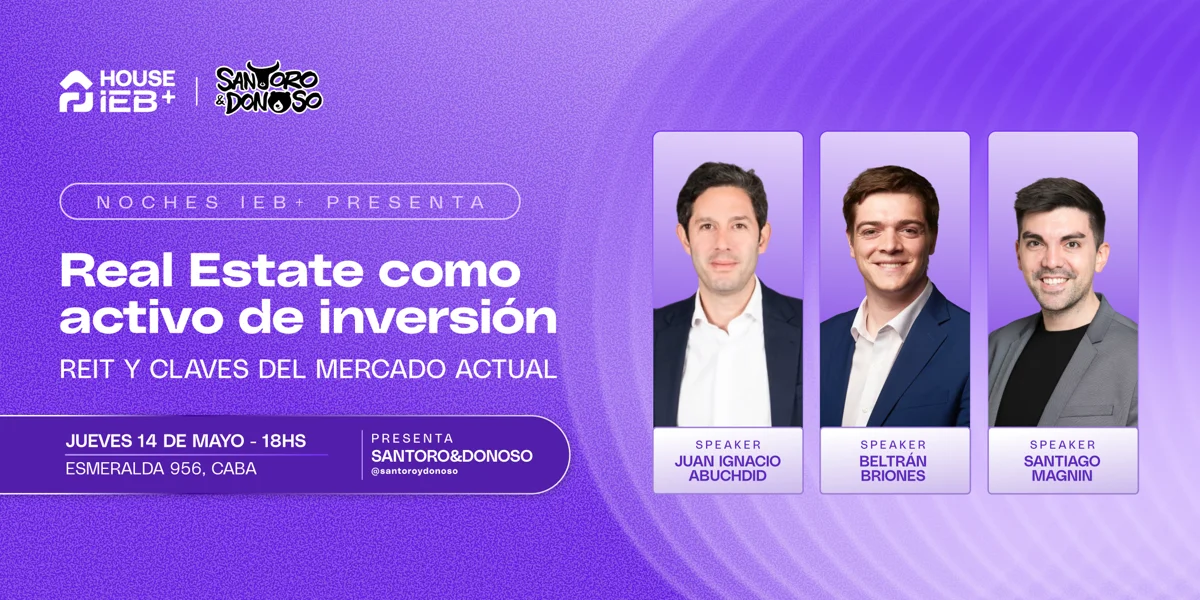 Afiche original de Noches IEB+: Real Estate como activo de inversión