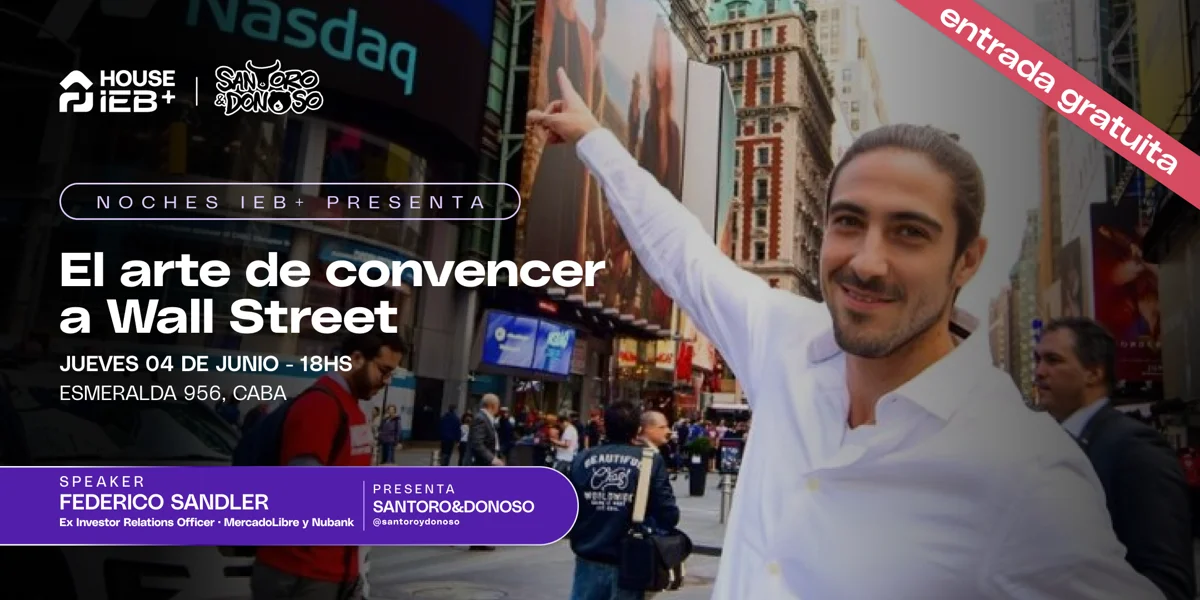 Afiche original de Noches IEB+: El arte de convencer a Wall Street