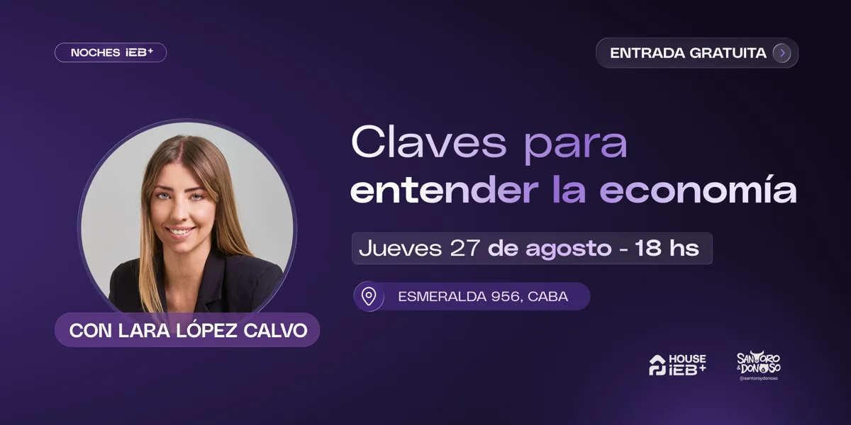 Afiche original de Noches IEB+: Claves para entender la economía